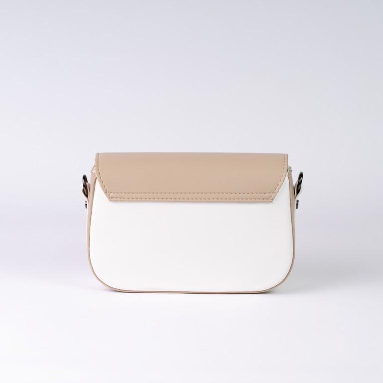 Сумка женская XENIA № 11-22 кросс-боди из глаткой экокожи Белый/Бежевый - фото 3 Сумка женская XENIA № 11-22 кросс-боди из глаткой экокожи Белый/Бежевый - фото 3