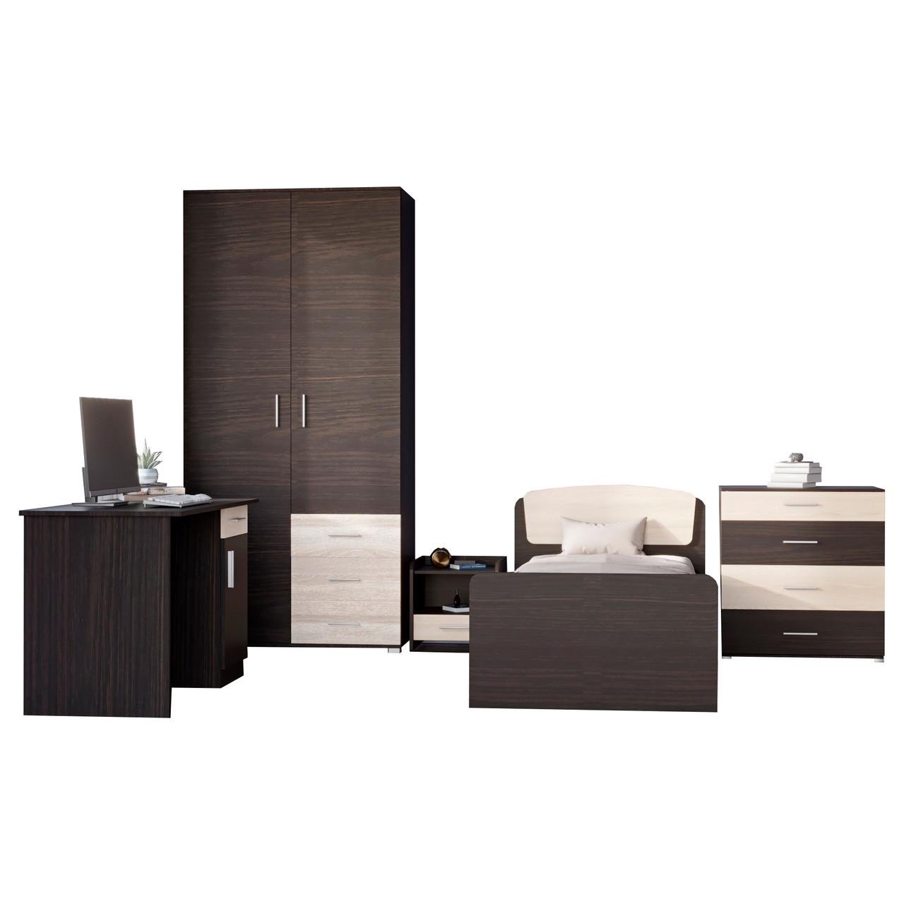 Спальня детская Эверест Бриз Комплект 13 модульная 5 элементов Венге/Дуб молочный (DTM-2574)