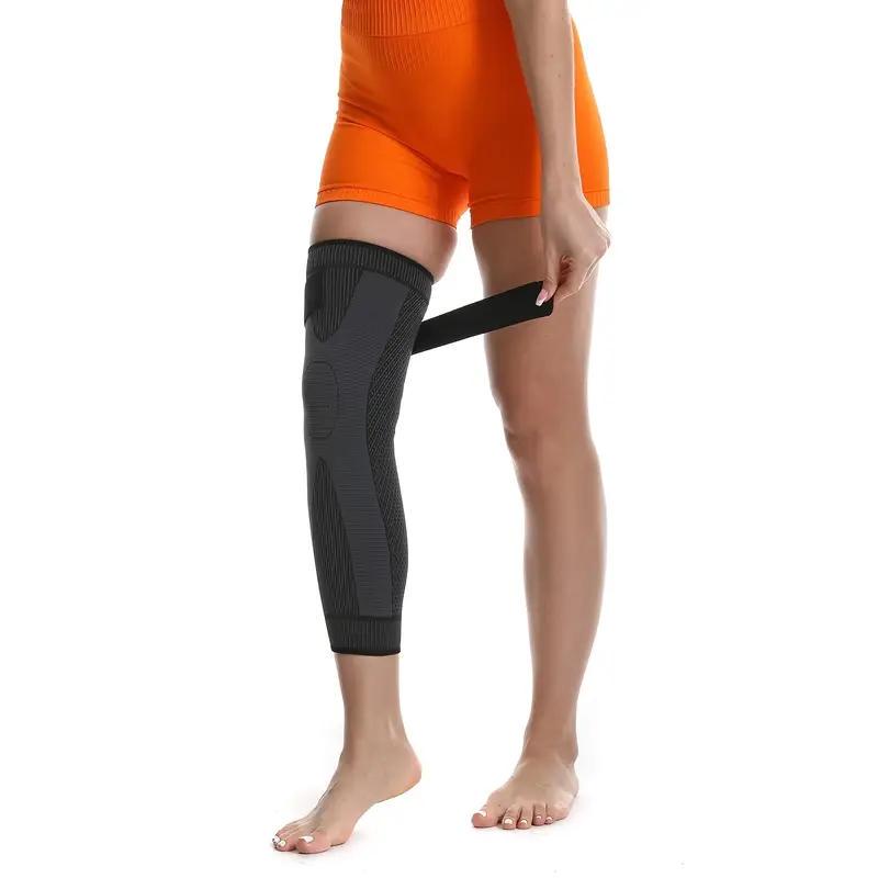 Наколінник подовжений еластичний з ременем на липучці Чорний (2536406489) - фото 5