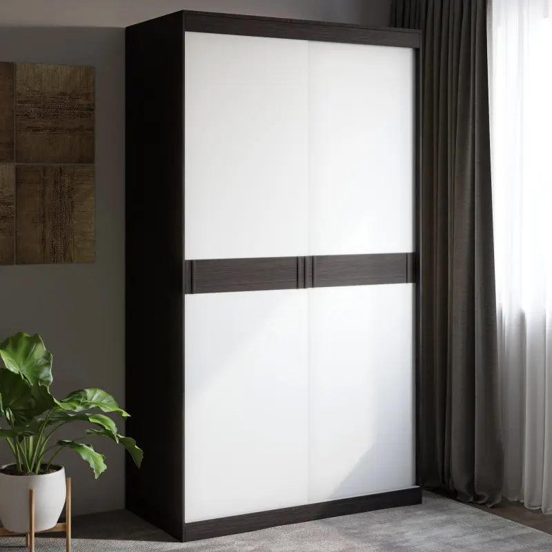 Шафа-купе Еверест Соната 1200 дводверна 120х60х217 см Венге темний/Білий (26771607) Шафа-купе Еверест Соната 1200 дводверна 120х60х217 см Венге темний/Білий (26771607)