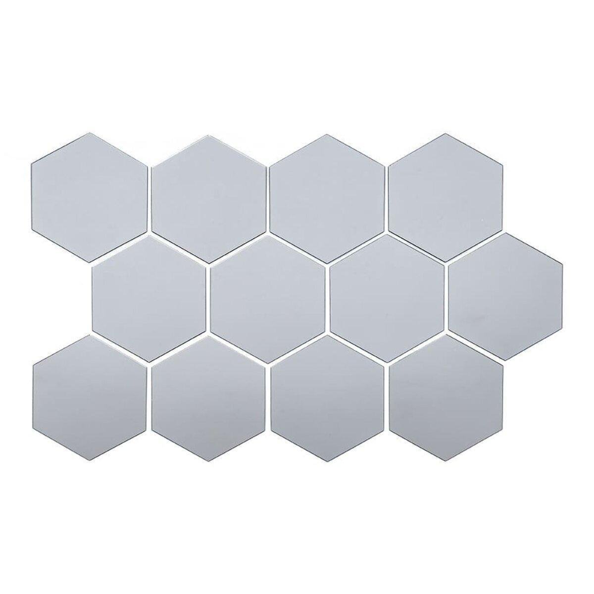 Декор самоклеящийся акриловый зеркальный 12 шт. 150x175 мм Серебряный (3DPanda-2514)