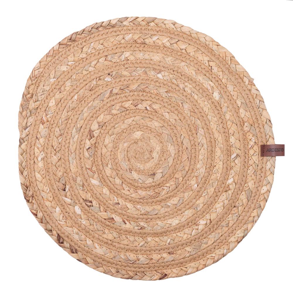 Килимок під тарілки сервірувальний Ardesto AR3318 соломка паперовий шпагат кругла 38 см Світло-Зелений (123938)