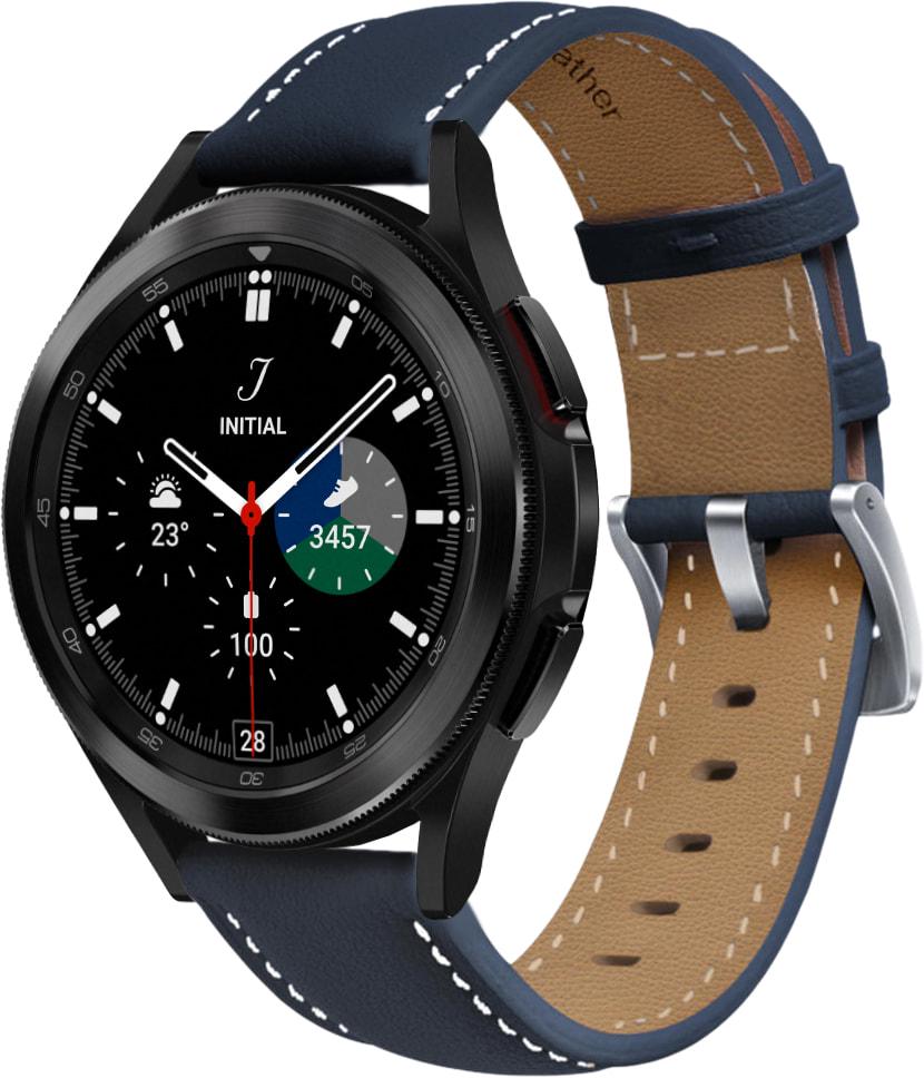Ремешок кожаный Folsa для Galaxy Watch 4 Classic 46 мм Dark Blue (31519-5D)