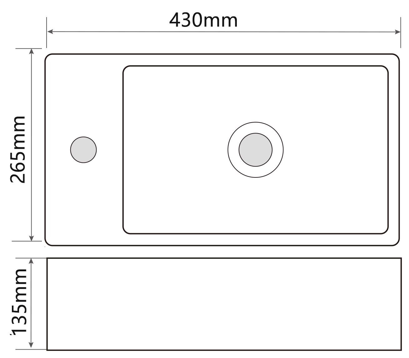 Умивальник підвісний MIXXUS Quadro MP6504 430x265x135 мм Білий (240608) - фото 3 Умивальник підвісний MIXXUS Quadro MP6504 430x265x135 мм Білий (240608) - фото 3