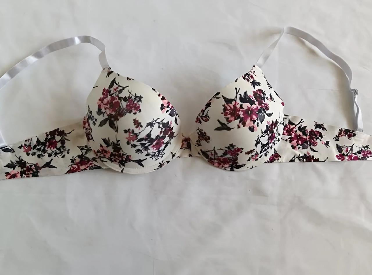 Бюстгальтер зі щільною чашкою і пуш-ап з квітковим принтом 75C Білий (22-122-1560)