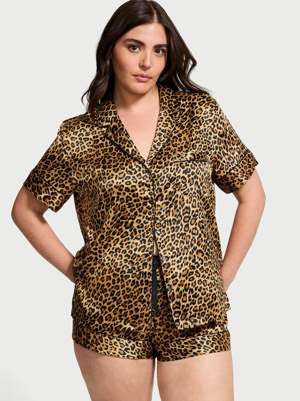 Піжама сатинова сорочка/шорти Victoria's Secret Glazed Satin Short Pajama Set XS Леопардовий (2681272D) Піжама сатинова сорочка/шорти Victoria's Secret Glazed Satin Short Pajama Set XS Леопардовий (2681272D)
