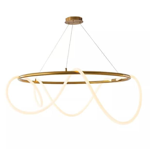 Люстра підвісна світлодіодна з гнучкою LED стрічкою Золота бронза