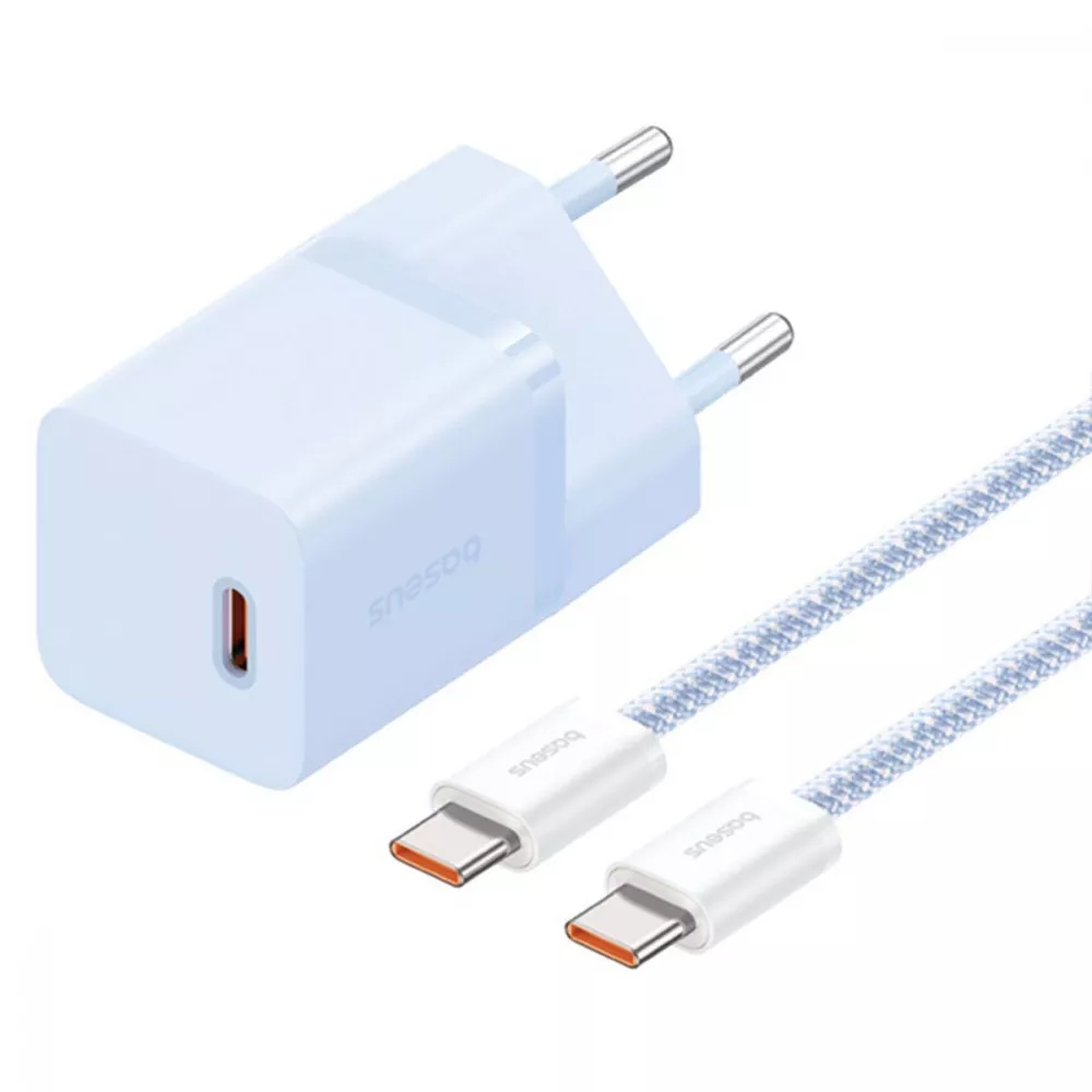 Зарядное устройство BASEUS GaN5 Mini 30 Вт USB-C PD кабель Type-C-Type-C Синий (640620)