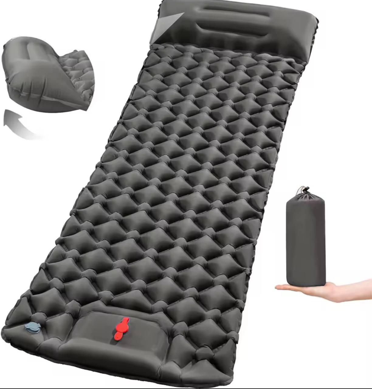 Каремат надувной туристический с подушкой Outdoor Sleeping со встроенным насосом Черный (27918909) - фото 4 Каремат надувной туристический с подушкой Outdoor Sleeping со встроенным насосом Черный (27918909) - фото 4