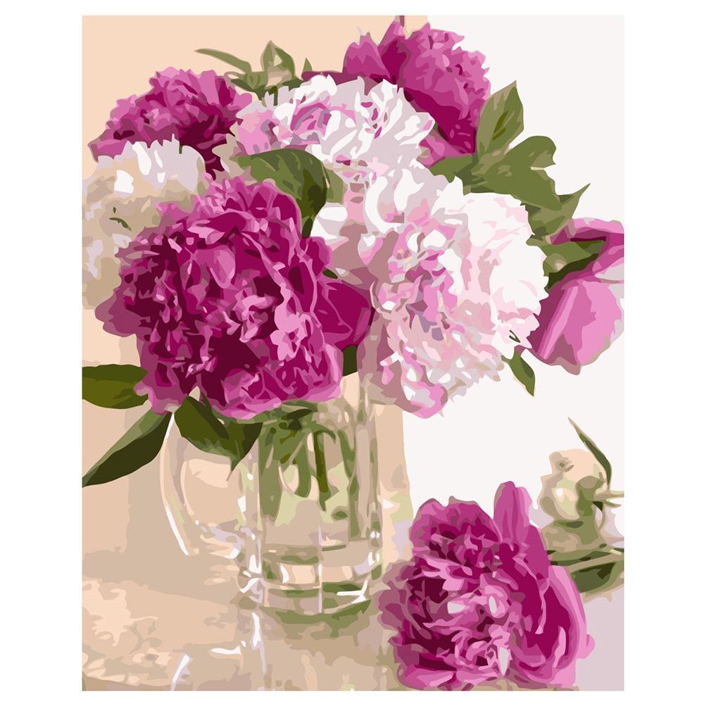 Картина по номерам Strateg Нежные пионы 40x50 см (VA-1946)