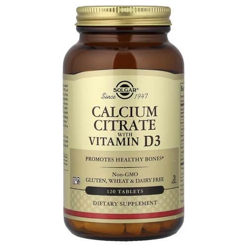 Кальций Solgar Calcium Citrate with Vitamin D3 120 табл. (SOL-00431)