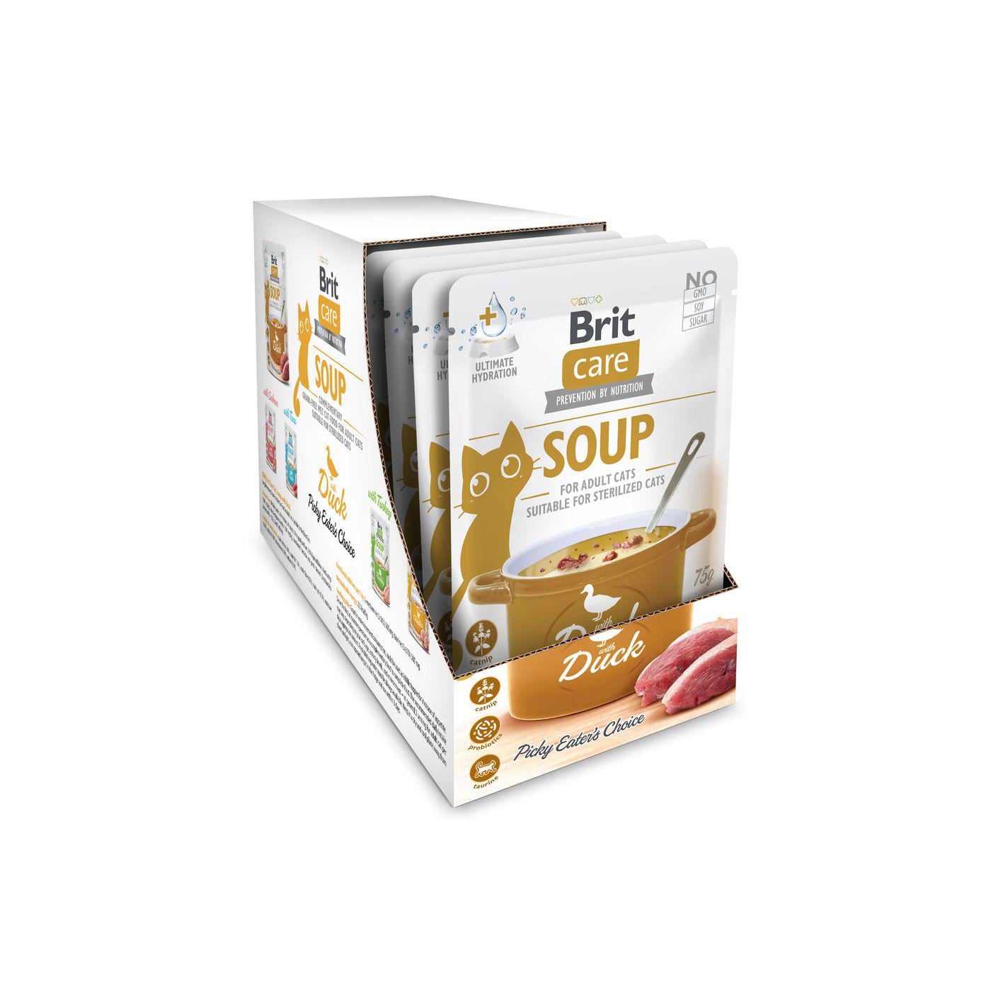 Корм вологий Brit Care Soup Duck д/котів суп з качкою 75 г 15 шт. (101056_набір)