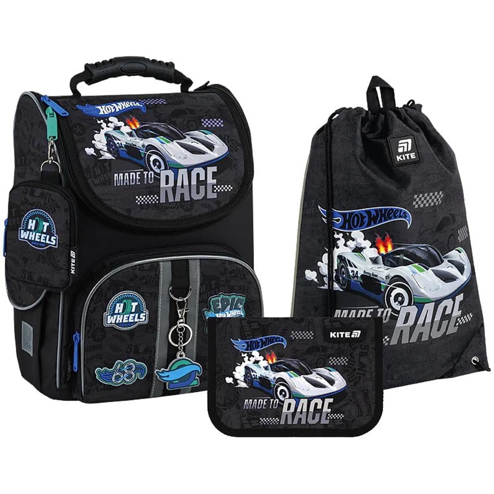 Школьный набор KITE Hot Wheels рюкзак/пенал/сумка для обуви (SET_HW25-501S)