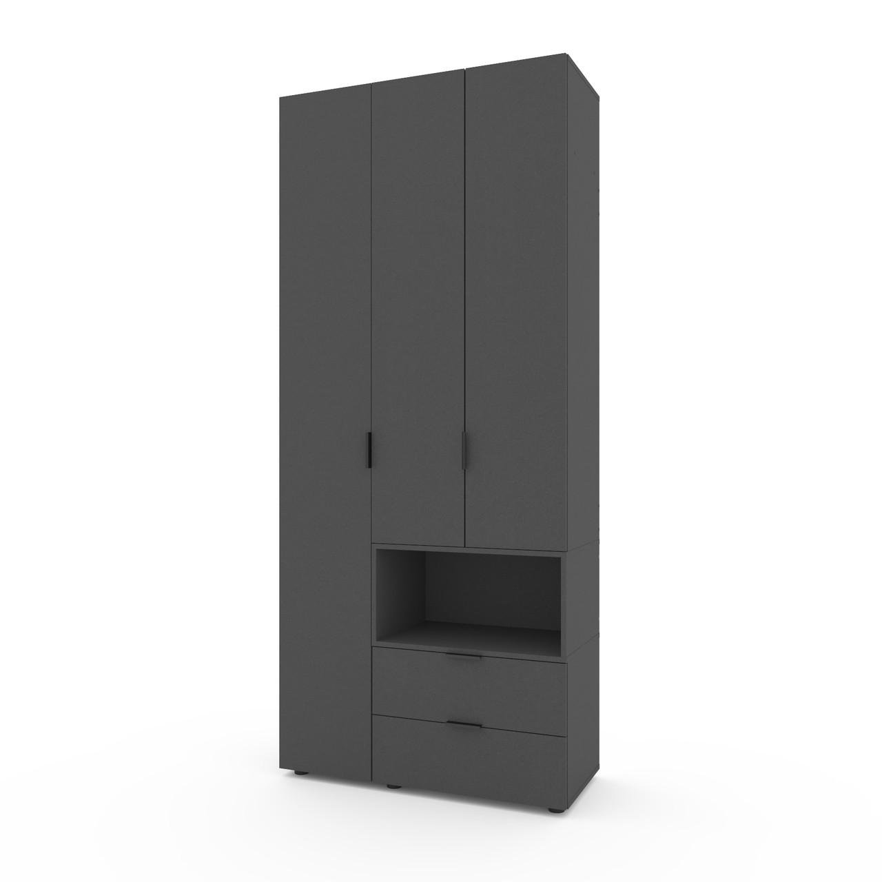 Шкаф Metkas Home A002R ЛДСП 1000x420x2300 мм Антрацитовый - фото 2 Шкаф Metkas Home A002R ЛДСП 1000x420x2300 мм Антрацитовый - фото 2