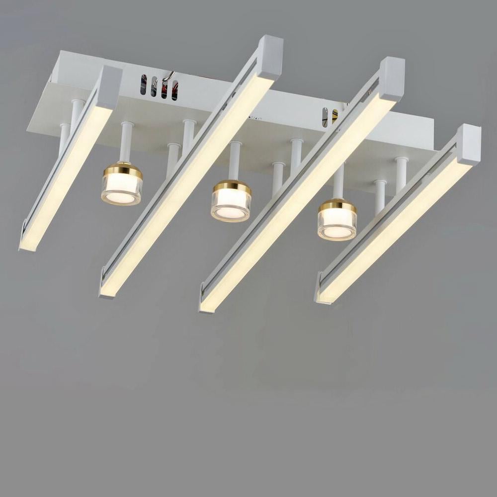 Люстра стельова світлодіодна Light House SRS-20011/4+3 WT+CH 40W/6W Білий/Золотий