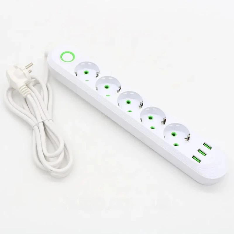 Мережевий фільтр-подовжувач 2м, 5 розеток, 3хUSB з швидкою зарядкою, Maxxter SPM5-G-6G, Білий (23457281401_324) Мережевий фільтр-подовжувач 2м, 5 розеток, 3хUSB з швидкою зарядкою, Maxxter SPM5-G-6G, Білий (23457281401_324)