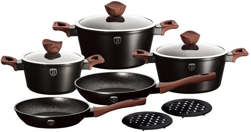 Набір кухонного посуду Berlinger Haus Ebony Rosewood 10 пр. (BH-1534N)
