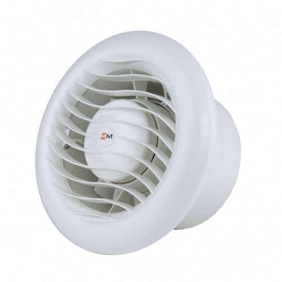 Вентилятор жаростійкий для саун ММ-S 100 105 м³/год зі зворотним клапаном круглий пластик