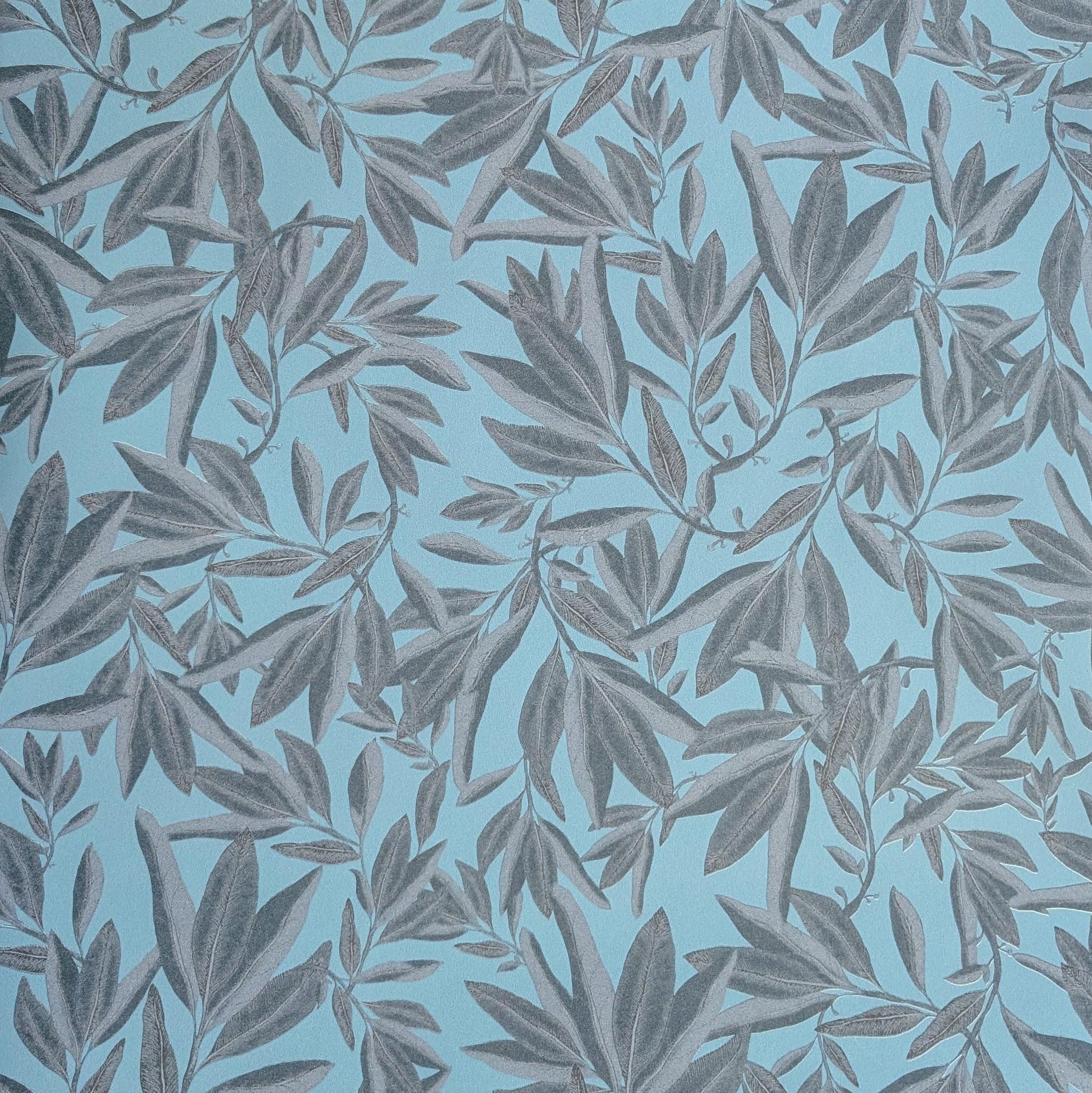 Обои виниловые Decoprint Elisir EL21033 Листья на флизелиновой основе 53 см Бирюзовый (31119750)