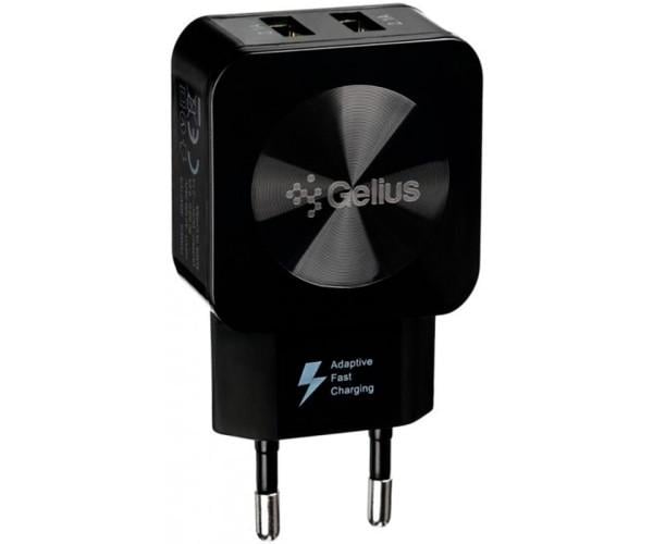 Пристрій зарядний мережевий Gelius Ultra Prime GU-HC02 2USB 2,1 A/Cable MicroUSB Black