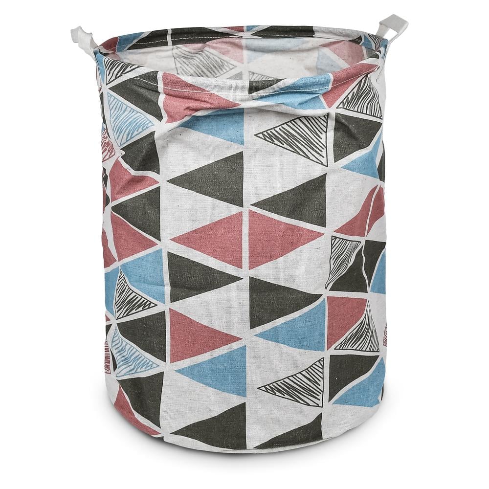 Корзина для белья складная тканевая Stenson Figures с ручками 35х45 см Разноцветная (R32353)