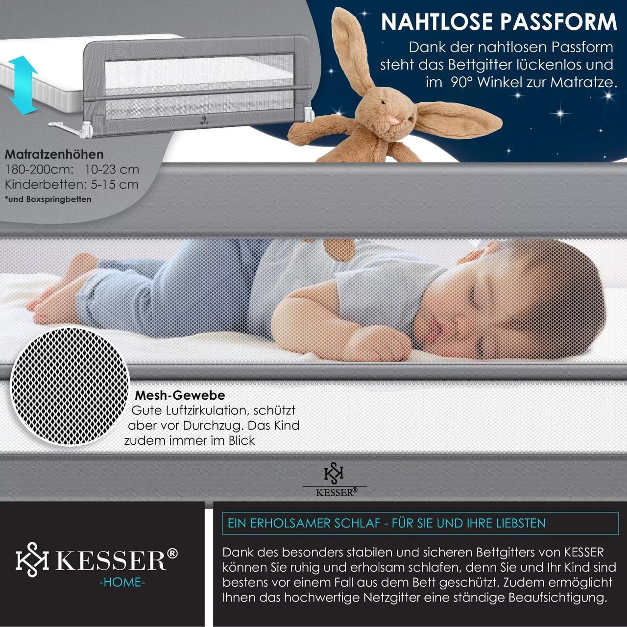 Огородження дитячого ліжка KESSER 200 см Світло-сірий - фото 10