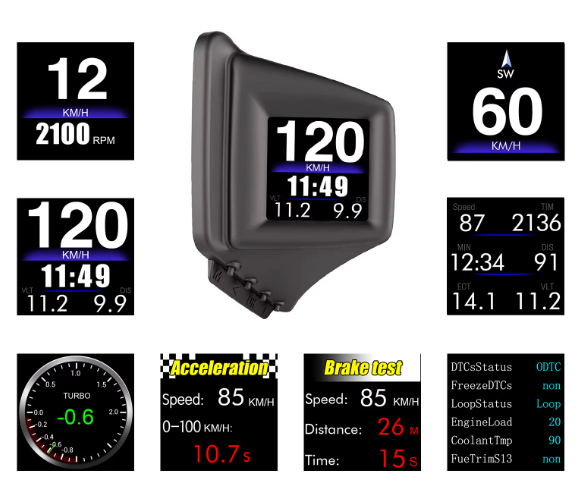 Бортовой компьютер HUD P8 GPS-спидометр OBD2 - фото 2 Бортовой компьютер HUD P8 GPS-спидометр OBD2 - фото 2