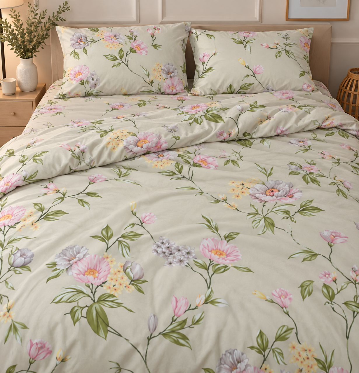 Комплект постельного белья семейный PaniPava Floral Watercolor бязь 2х155х215 см (92109762)