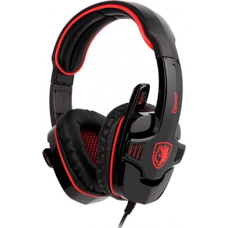 Гарнитура проводная Sades SA-708GT mini-Jack 3,5 мм Black/Red (sa708brj)