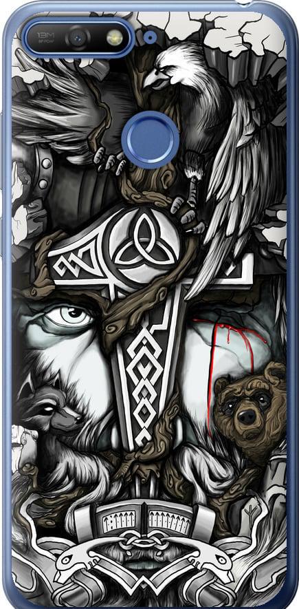 Чохол на Huawei Honor 7A Pro Тату Вікінг (4098t-1440-42517)
