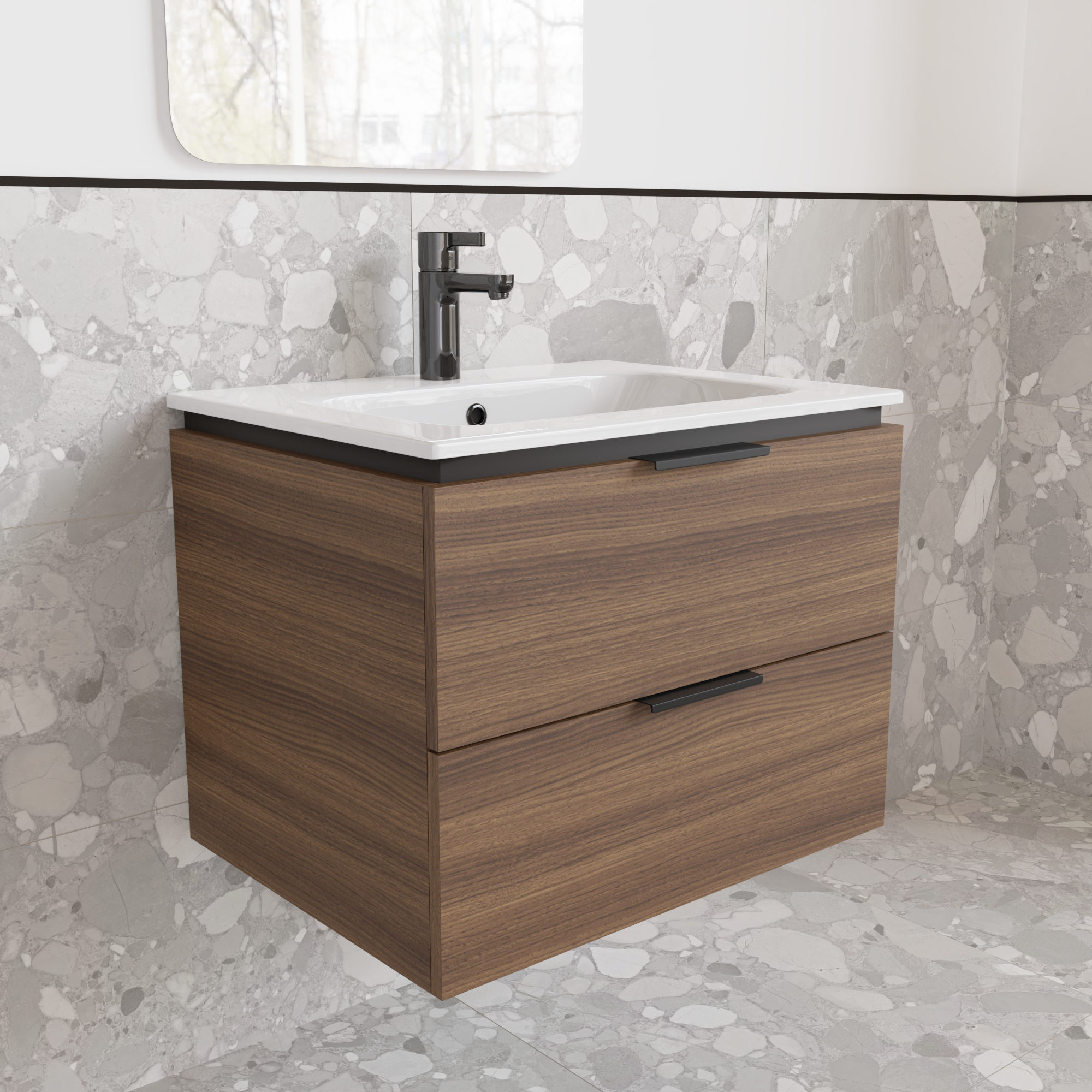 Тумба подвесная с раковиной MVK Vostok Icon 60 В2 600х450х530 мм Орех Франклин Табачный (p260kll) - фото 2 Тумба подвесная с раковиной MVK Vostok Icon 60 В2 600х450х530 мм Орех Франклин Табачный (p260kll) - фото 2