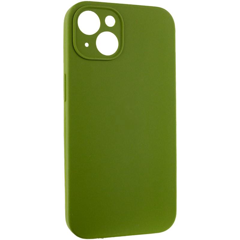 Противоударный Чехол Silicone Case Full Camera Protective (AA) для Apple iPhone 14 (6.1") Зеленый / Dark Olive - фото 2