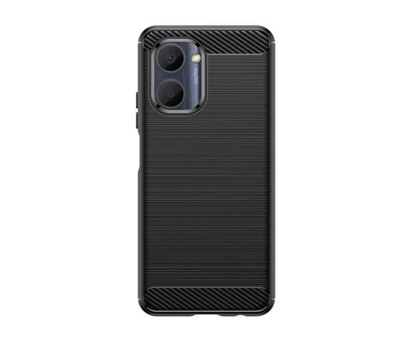 Чехол накладка Polished Carbon для Realme C30 / C30s / Narzo 50i Prime Черный