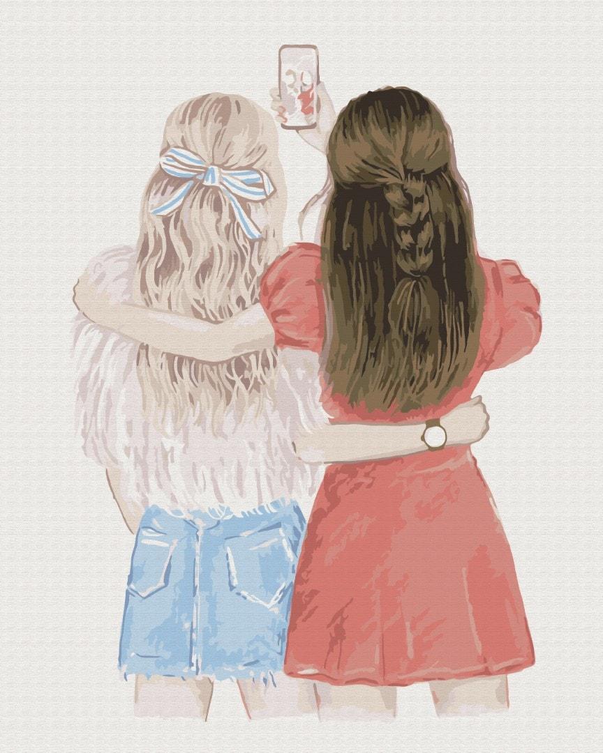 Картина по номерам Brushme BS51342 Селфи подружек 40x50 см (1313321355)