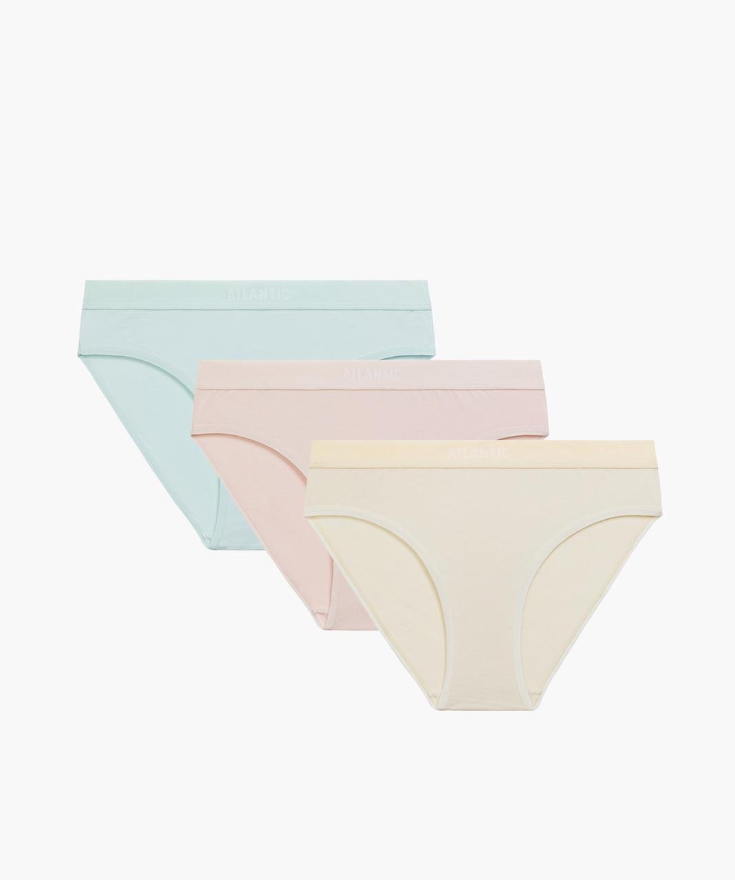 Набор трусов-бикини женских Atlantic 3CLP-012 средней посадки с широкой резинкой XL Бежевый/Ванильный/Голубой (2600604193) Набор трусов-бикини женских Atlantic 3CLP-012 средней посадки с широкой резинкой XL Бежевый/Ванильный/Голубой (2600604193)