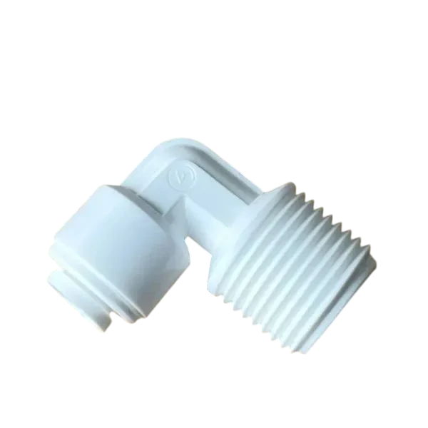 Колено Aquafilter 1/4" шланг х 3/8" РН Белый (KP-ME0406)