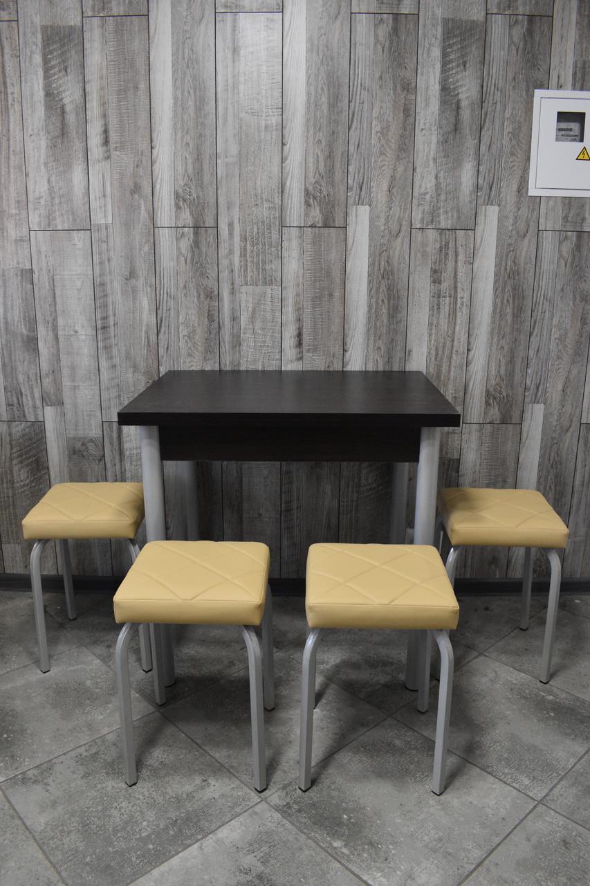 Кухонний комплект Оскар стіл розкладний/табурети 4 шт. Tutti Lux 60х80/80х120х75 см Чорний (28375139)