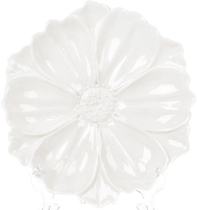 Набор декоративных тарелок Незабудка 24 см керамика 3 шт. Белый (BD-727-255)