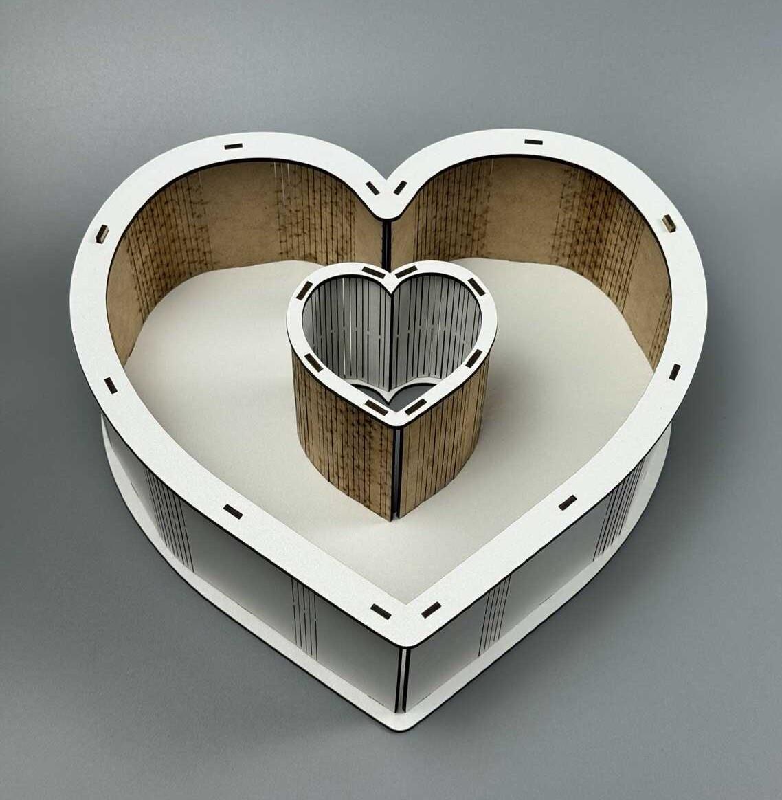 Подарункова коробка серце Пончик 28х26х9 см - фото 2 Подарункова коробка серце Пончик 28х26х9 см - фото 2