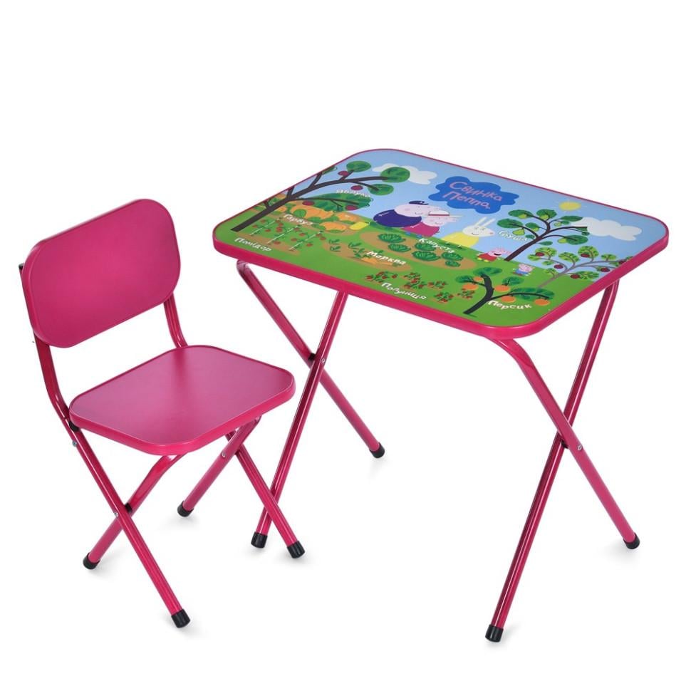 Стол детский складной Bambi комбинированный 59,5х44 см Малиновый (KL-154-R-129)