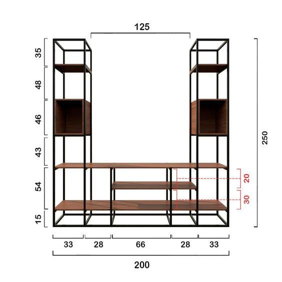 Тумба для телевизора в стиле Loft 250х200х40 см (000255) - фото 3 Тумба для телевизора в стиле Loft 250х200х40 см (000255) - фото 3