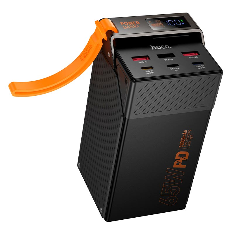 Повербанк Hoco DB100A с быстрой зарядкой 50000 mAh 65W Черный (UPN16089)