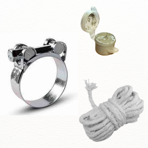 Гофра для генератора с комплектующими хомут герметик и асбестовая нить Ø 20 мм - фото 6