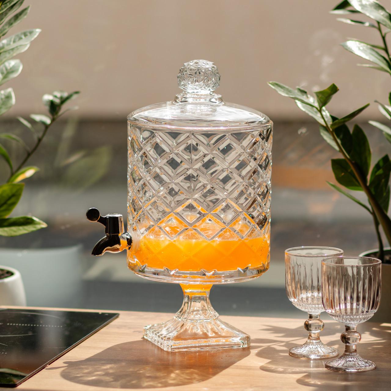 Лимонадниця зі скляним краном на підставці 39 см 4,5 л Прозорий (HP-19-3) - фото 2 Лимонадниця зі скляним краном на підставці 39 см 4,5 л Прозорий (HP-19-3) - фото 2