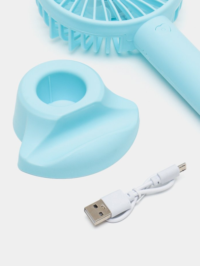 Вентилятор-міні ручний на акумуляторі X-9 800 мАг USB 3 швидкості знімна підставка Блакитний (38-бла-6372) - фото 9 Вентилятор-міні ручний на акумуляторі X-9 800 мАг USB 3 швидкості знімна підставка Блакитний (38-бла-6372) - фото 9
