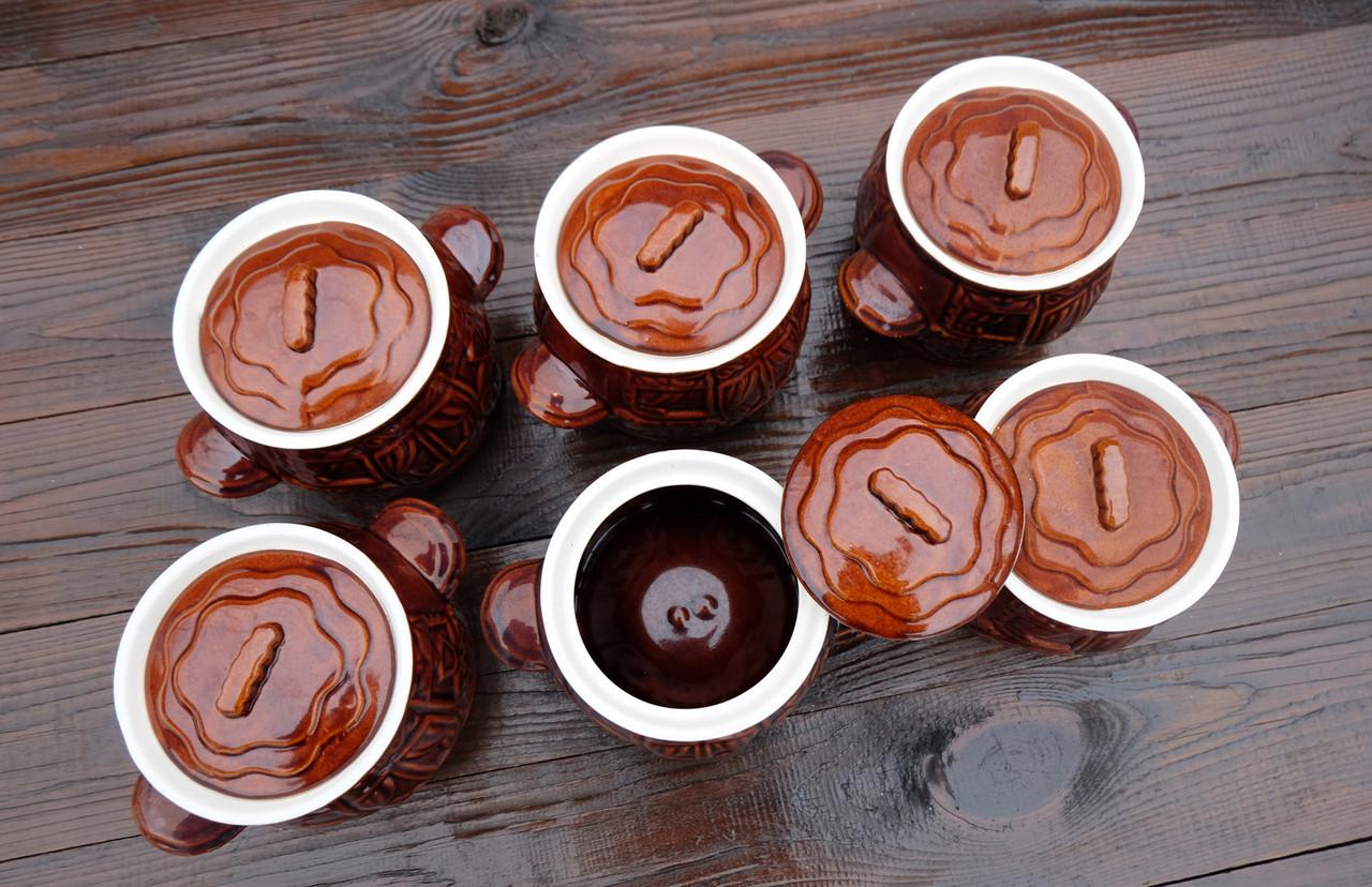 Набор горшков для духового шкафа Карета керамика 550 мл 6 шт. Коричневый (763) - фото 3