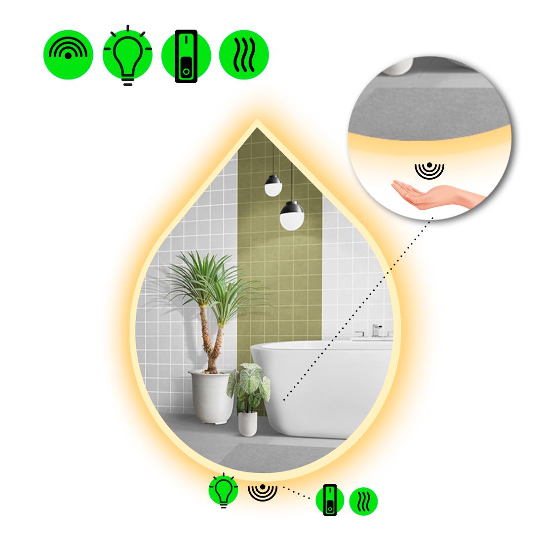 Дзеркало з LED підсвіткою Goccia 3 з ІЧ вмикачем 140x110 см