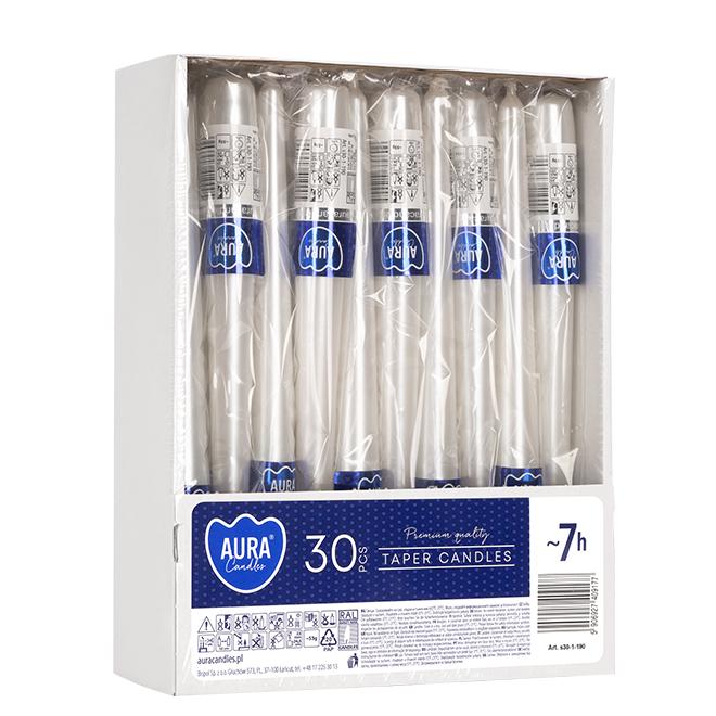 Свечка конусная Bispol 24,5 см.жемчужная 27163