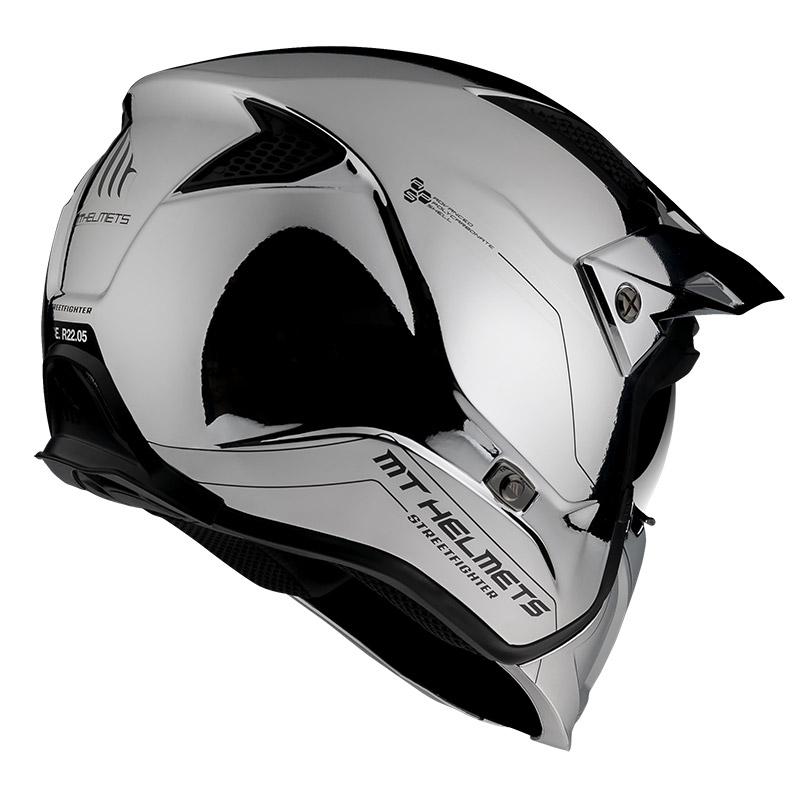 Мотошлем MT HELMETS Streetfighter SV L Chromed Silver (15571) - фото 3