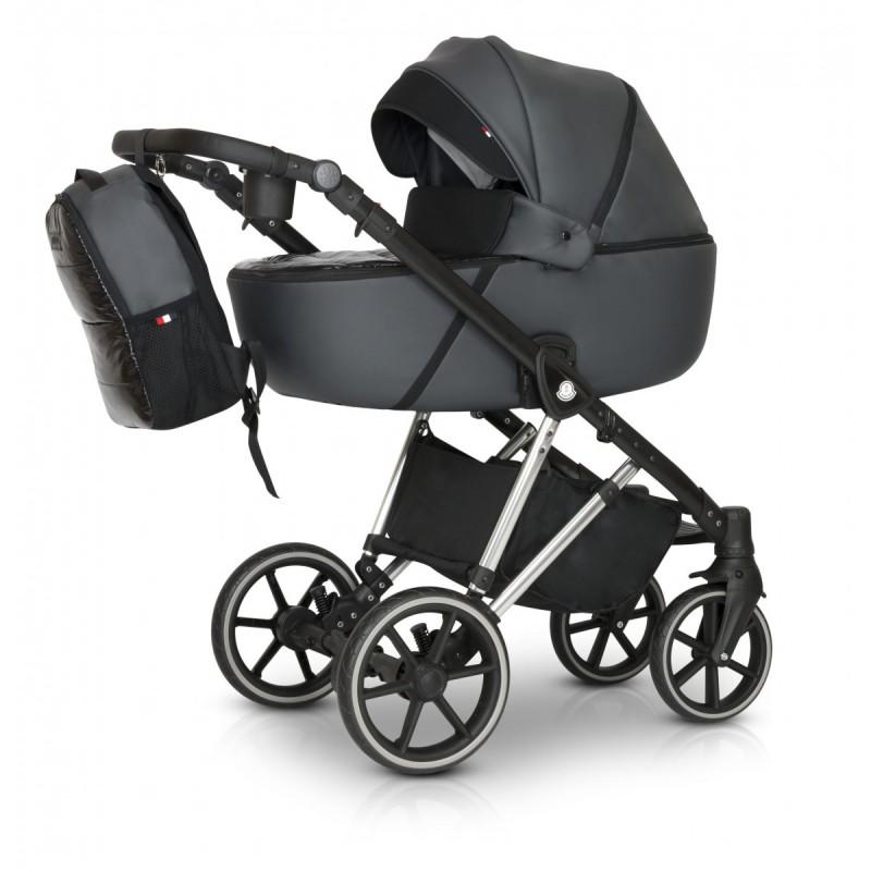 Коляска Verdi Makan Elektro универсальная 3в1 с автокреслом сумкой и дождевиком Темно-серый